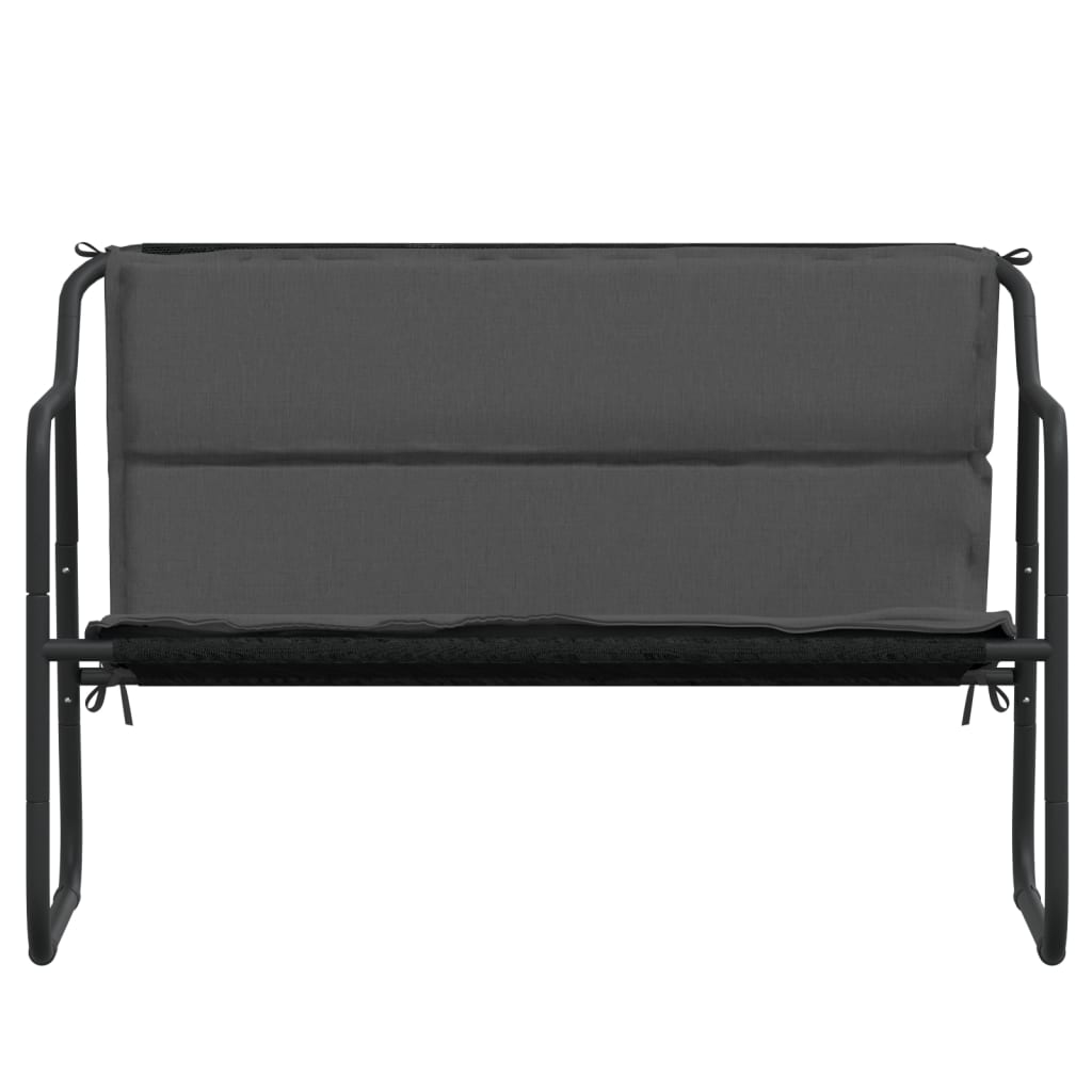 2-Seater Garden Bench With Cushion Anthracite Steel