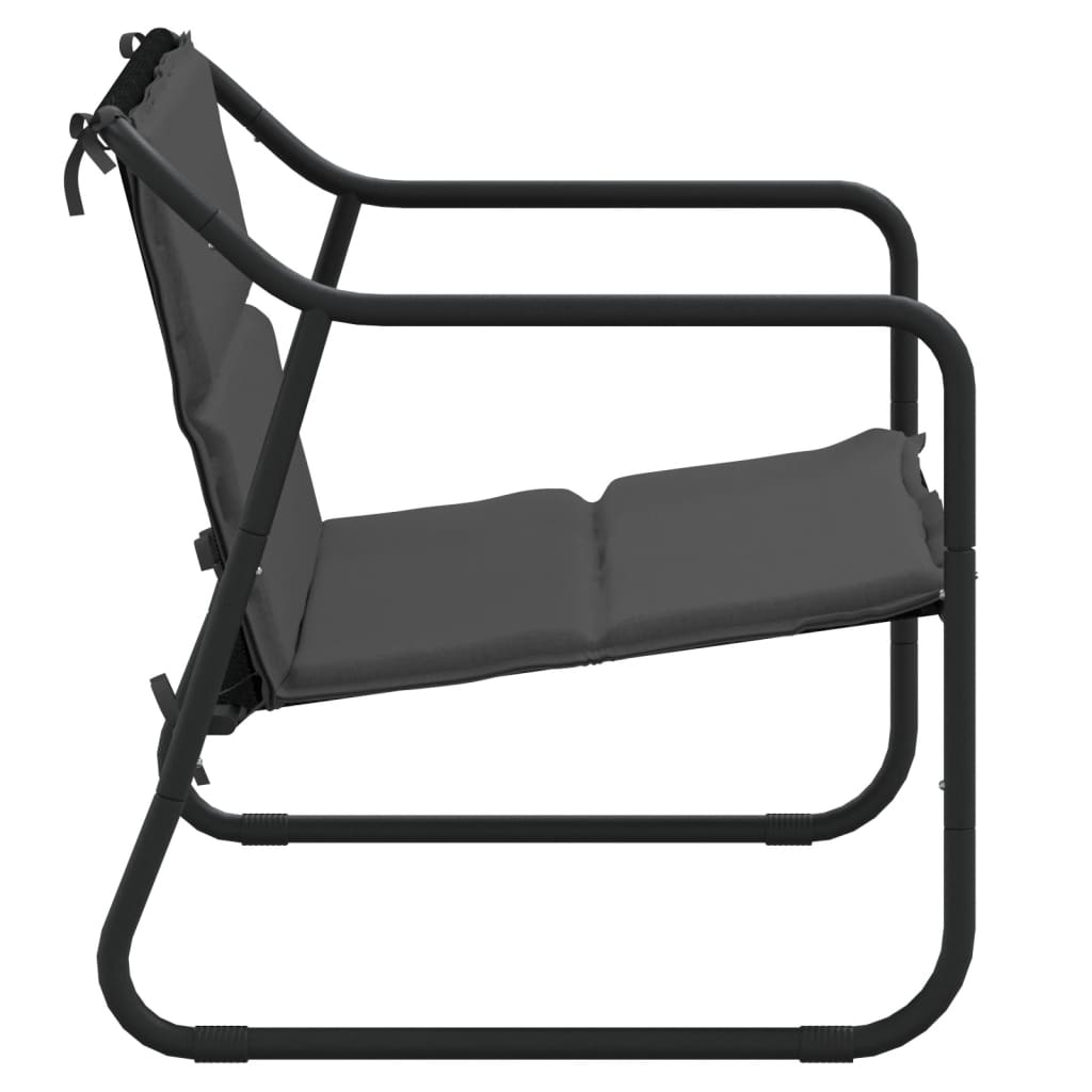 2-Seater Garden Bench With Cushion Anthracite Steel