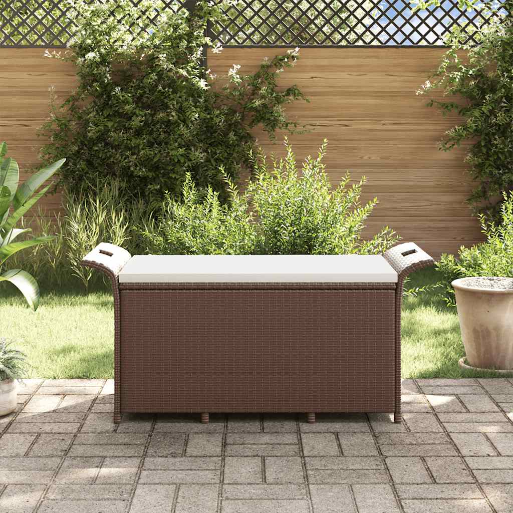 Garden Bench With Cushion Poly Rattan