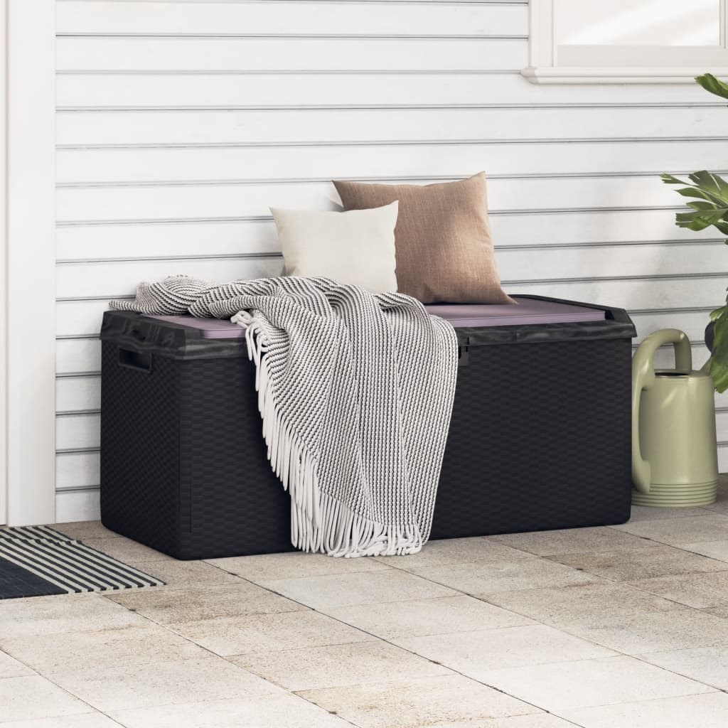 Garden Storage Box With Seat Cushion 350 L Pp