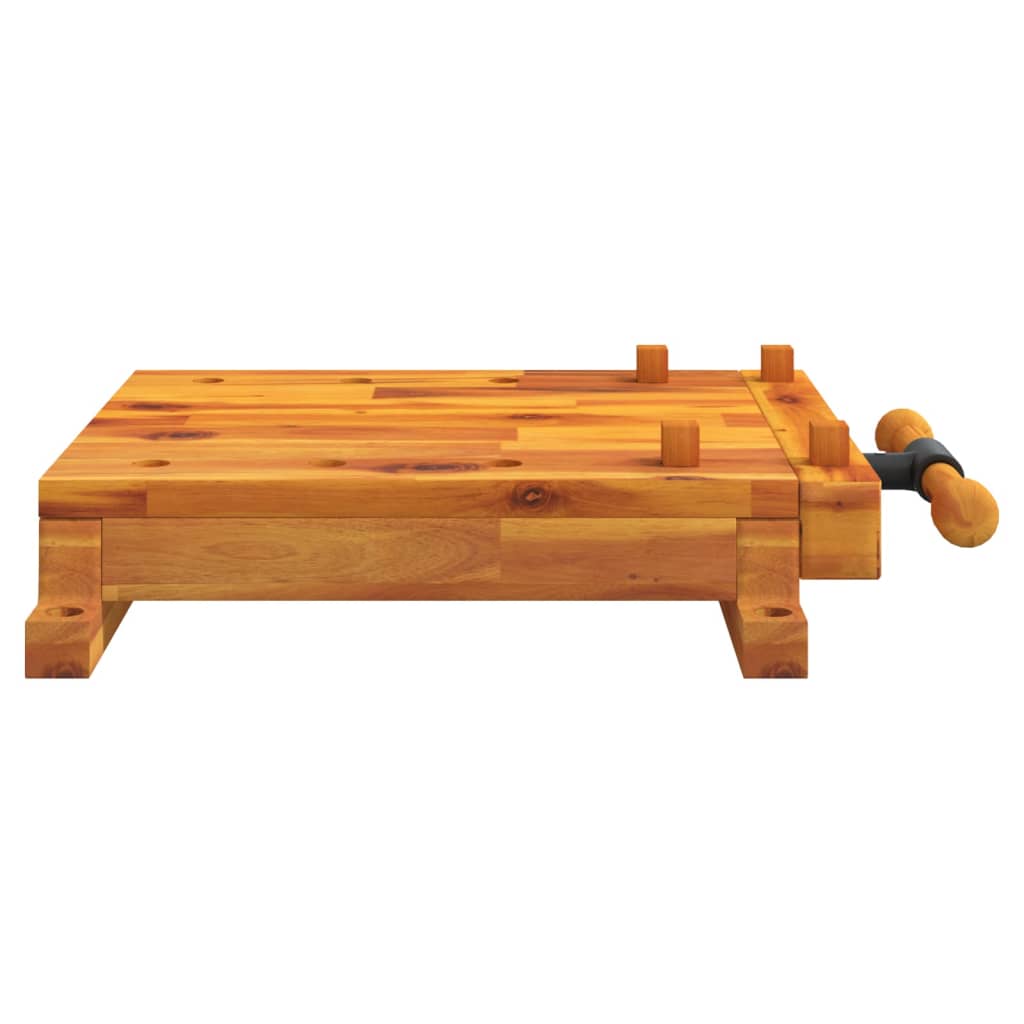 Workbench Tabletop With Vice 52X44X9.5 Cm Solid Wood Acacia