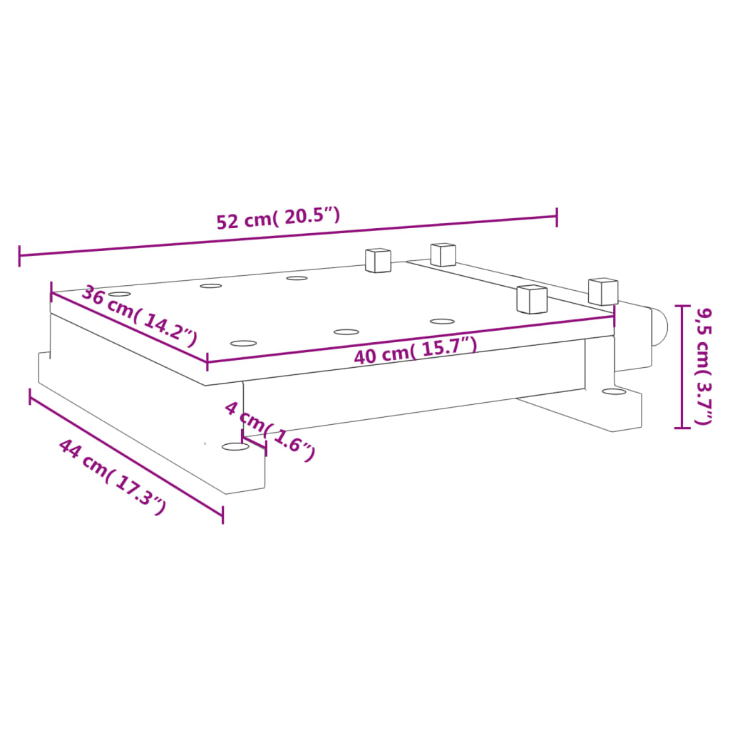 Workbench Tabletop With Vice 52X44X9.5 Cm Solid Wood Acacia