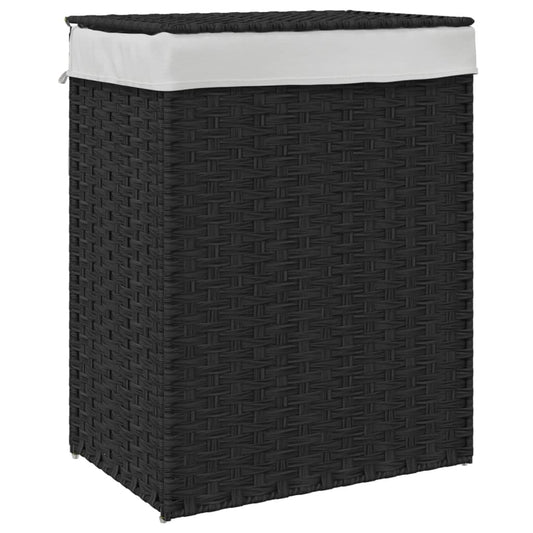 Laundry Basket With Lid 46X33X60 Cm Poly Rattan