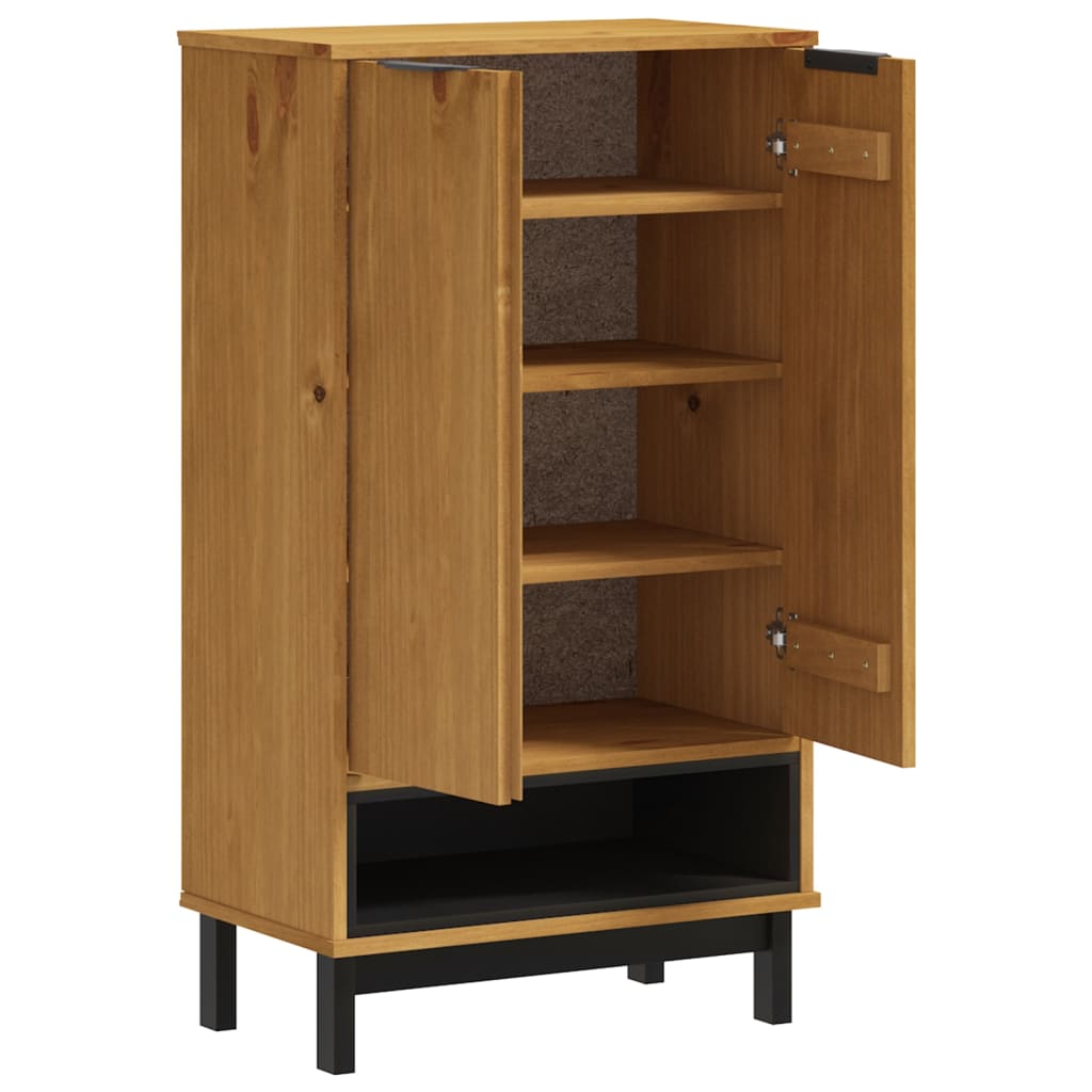 Shoe Cabinet Flam 59.5X35X107 Cm Solid Wood Pine