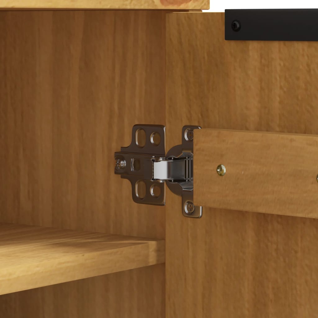Shoe Cabinet Flam 59.5X35X107 Cm Solid Wood Pine