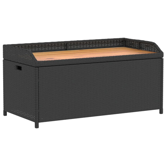 Storage Bench Poly Rattan And Acacia Wood