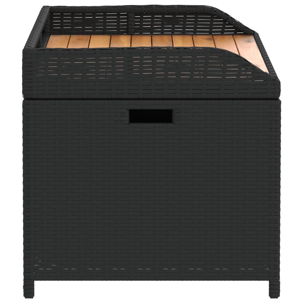 Storage Bench Poly Rattan And Acacia Wood