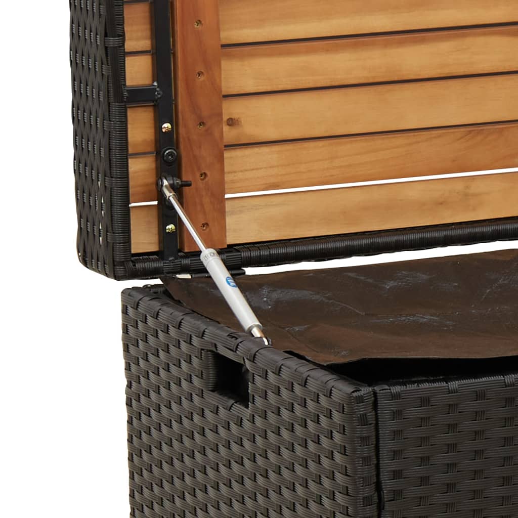 Storage Bench Poly Rattan And Acacia Wood