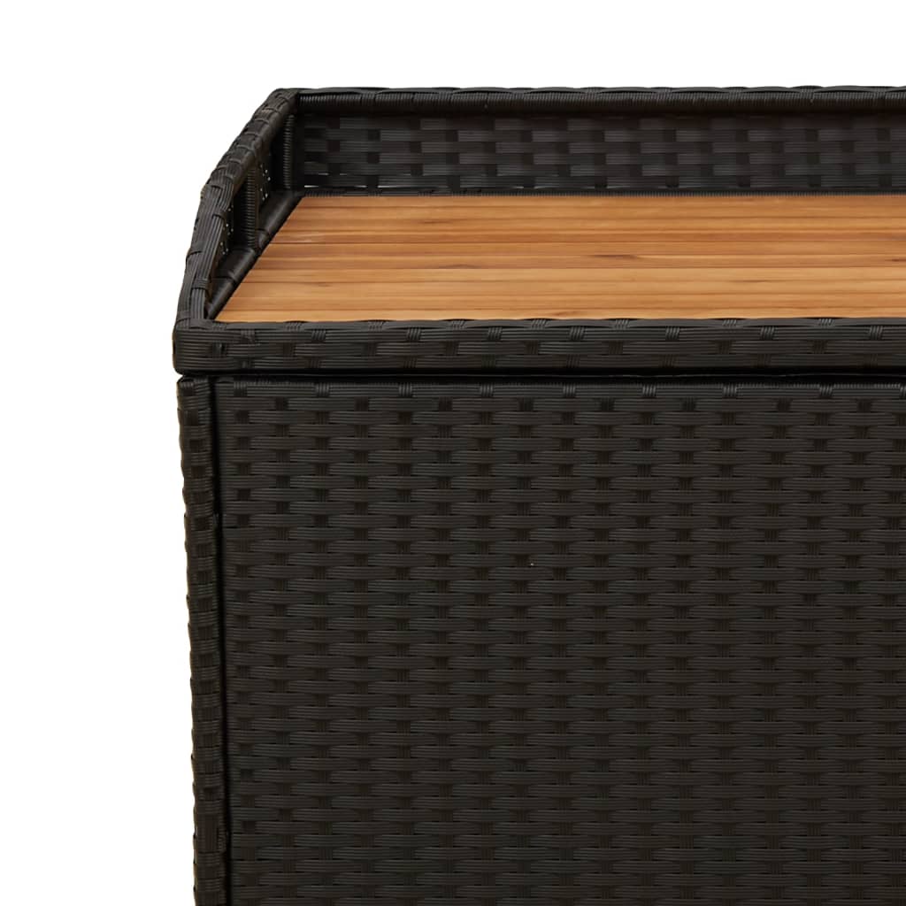 Storage Bench Poly Rattan And Acacia Wood