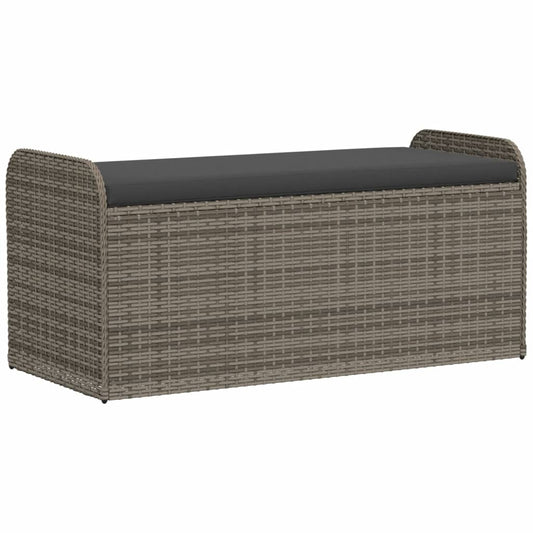 Storage Bench With Cushion Poly Rattan