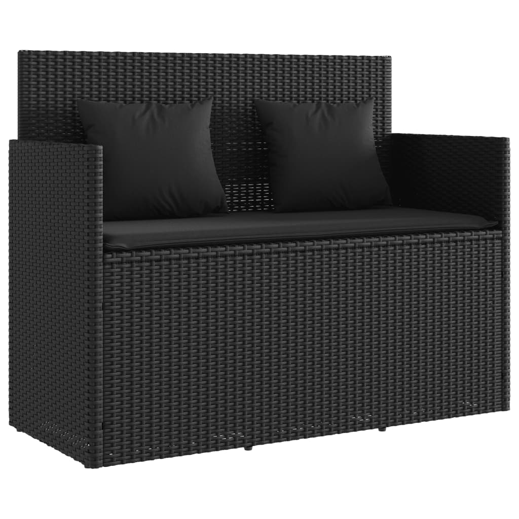 Garden Bench With Cushions Poly Rattan