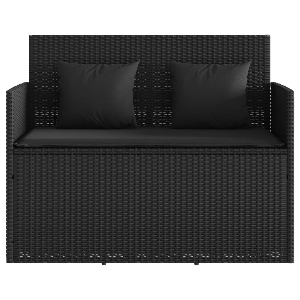 Garden Bench With Cushions Poly Rattan
