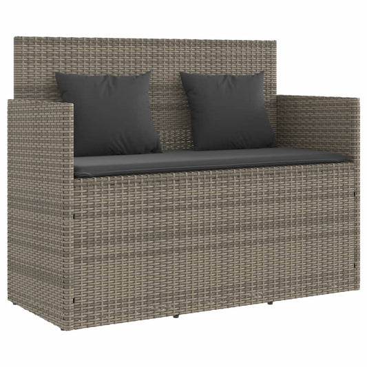 Garden Bench With Cushions Poly Rattan