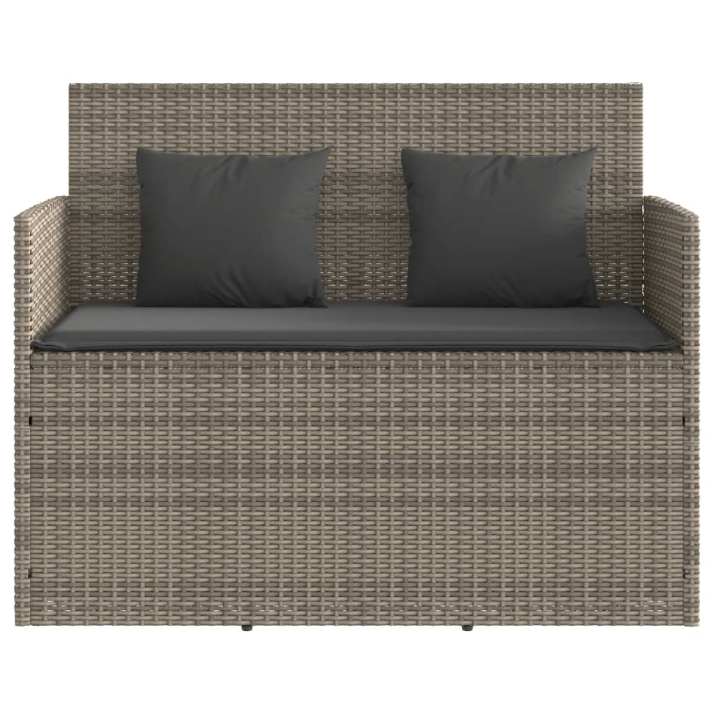 Garden Bench With Cushions Poly Rattan