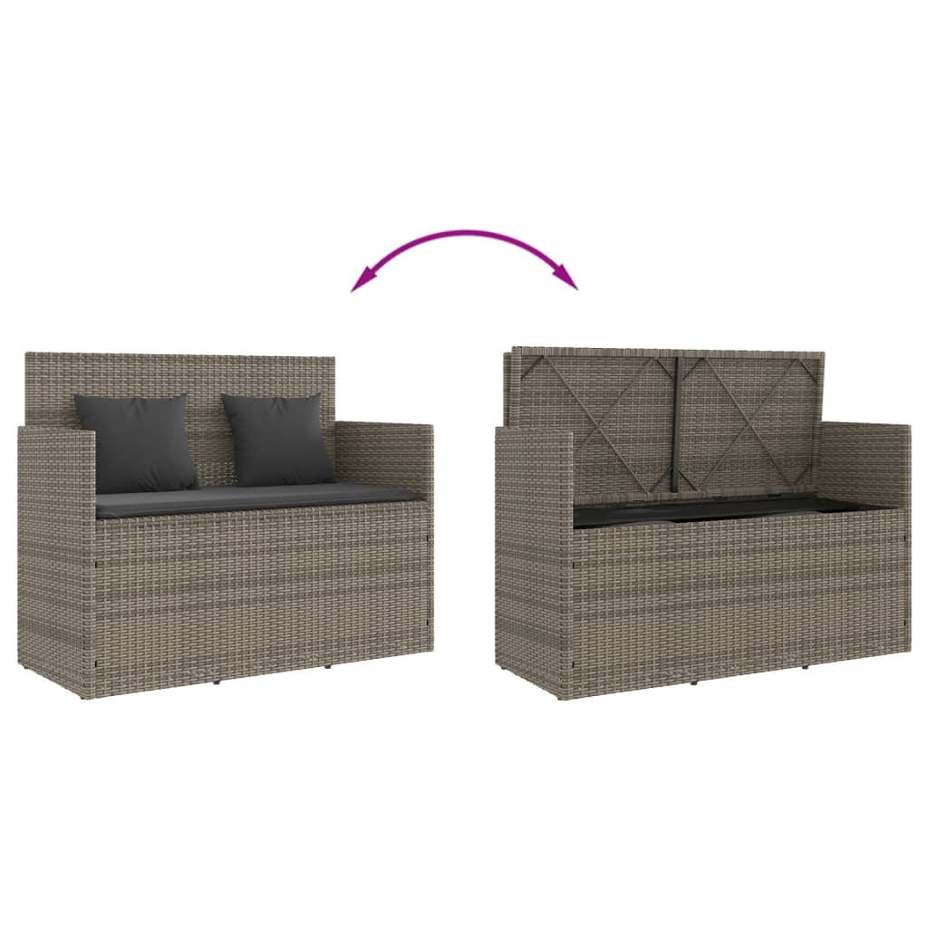 Garden Bench With Cushions Poly Rattan