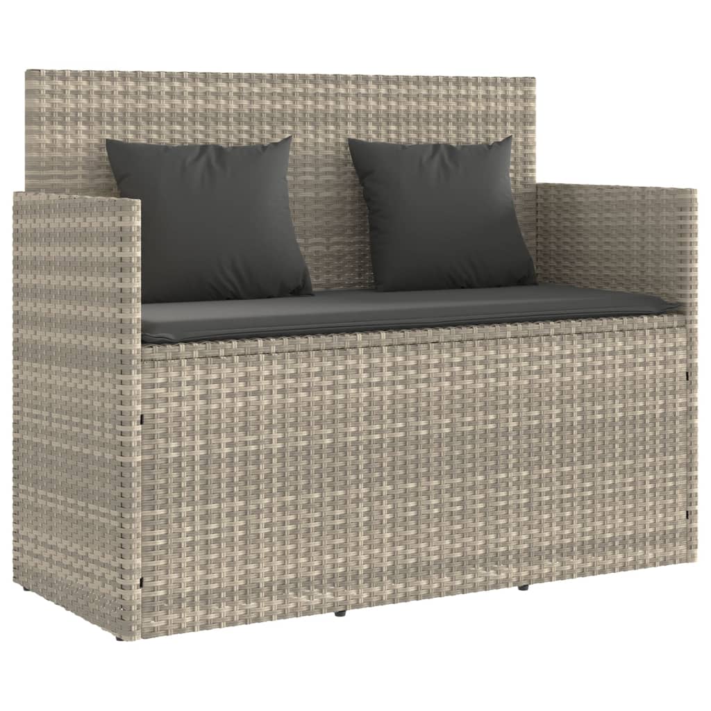 Garden Bench With Cushions Poly Rattan