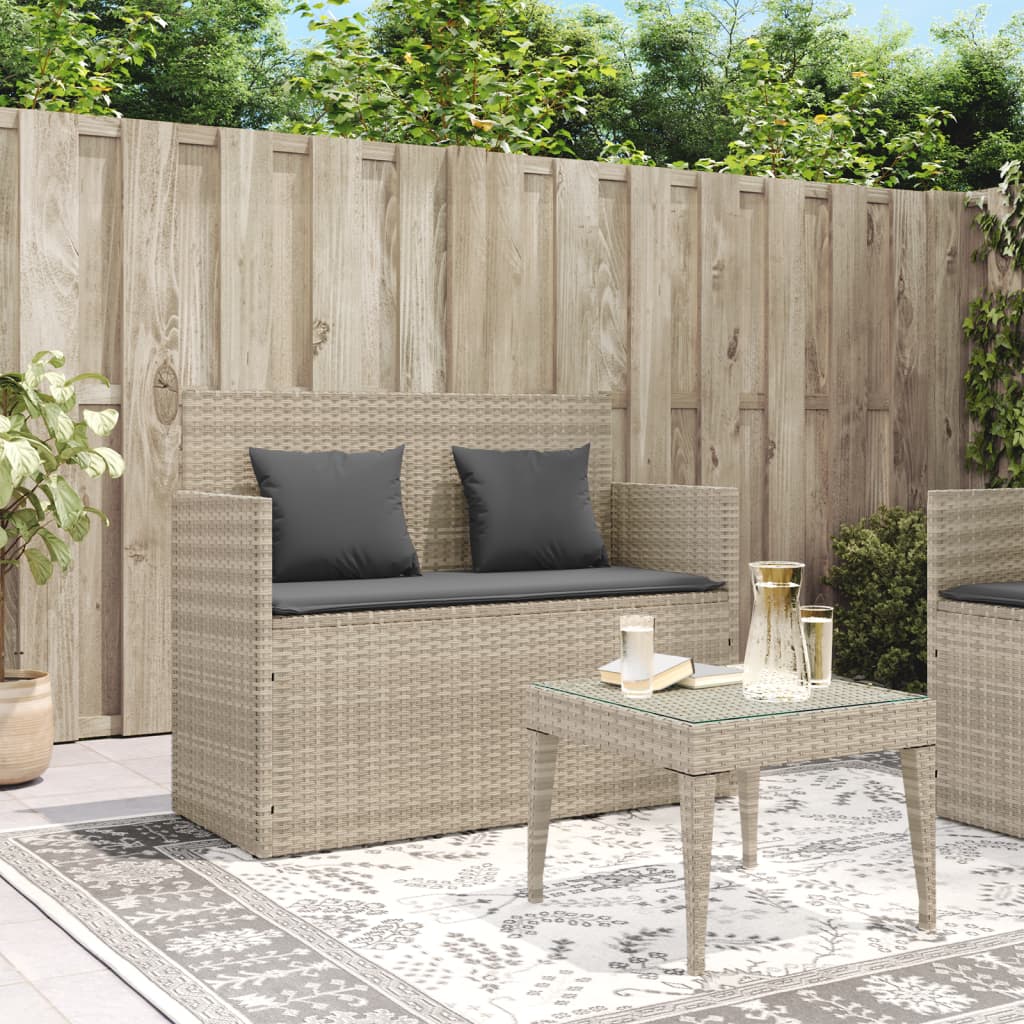 Garden Bench With Cushions Poly Rattan