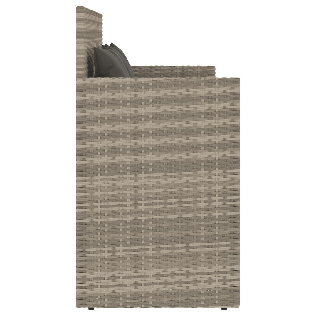 Garden Bench With Cushions Poly Rattan
