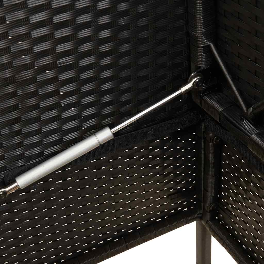 Garden Bench With Cushions Black Poly Rattan