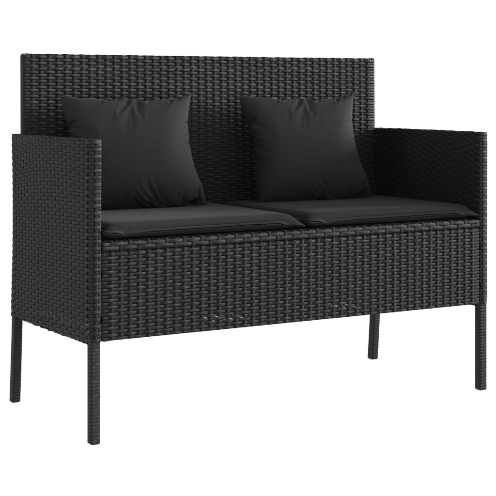 Garden Bench With Cushions Poly Rattan