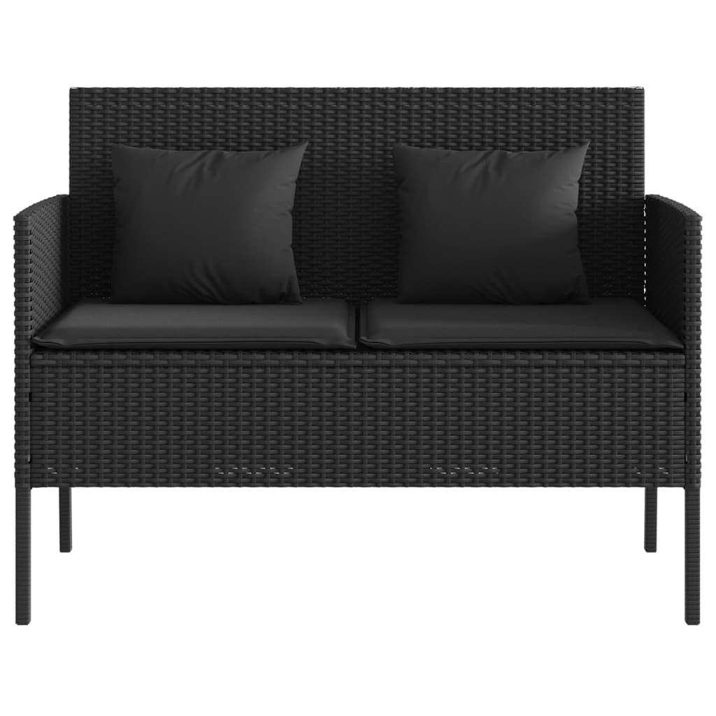 Garden Bench With Cushions Poly Rattan