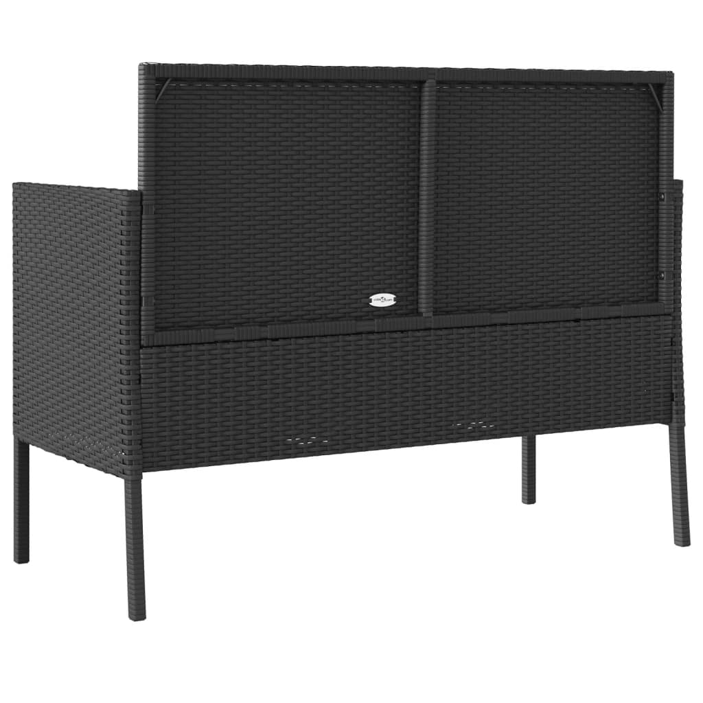 Garden Bench With Cushions Poly Rattan