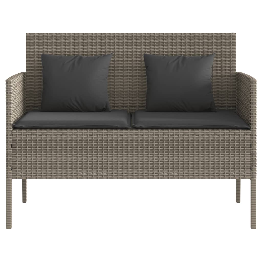 Garden Bench With Cushions Poly Rattan