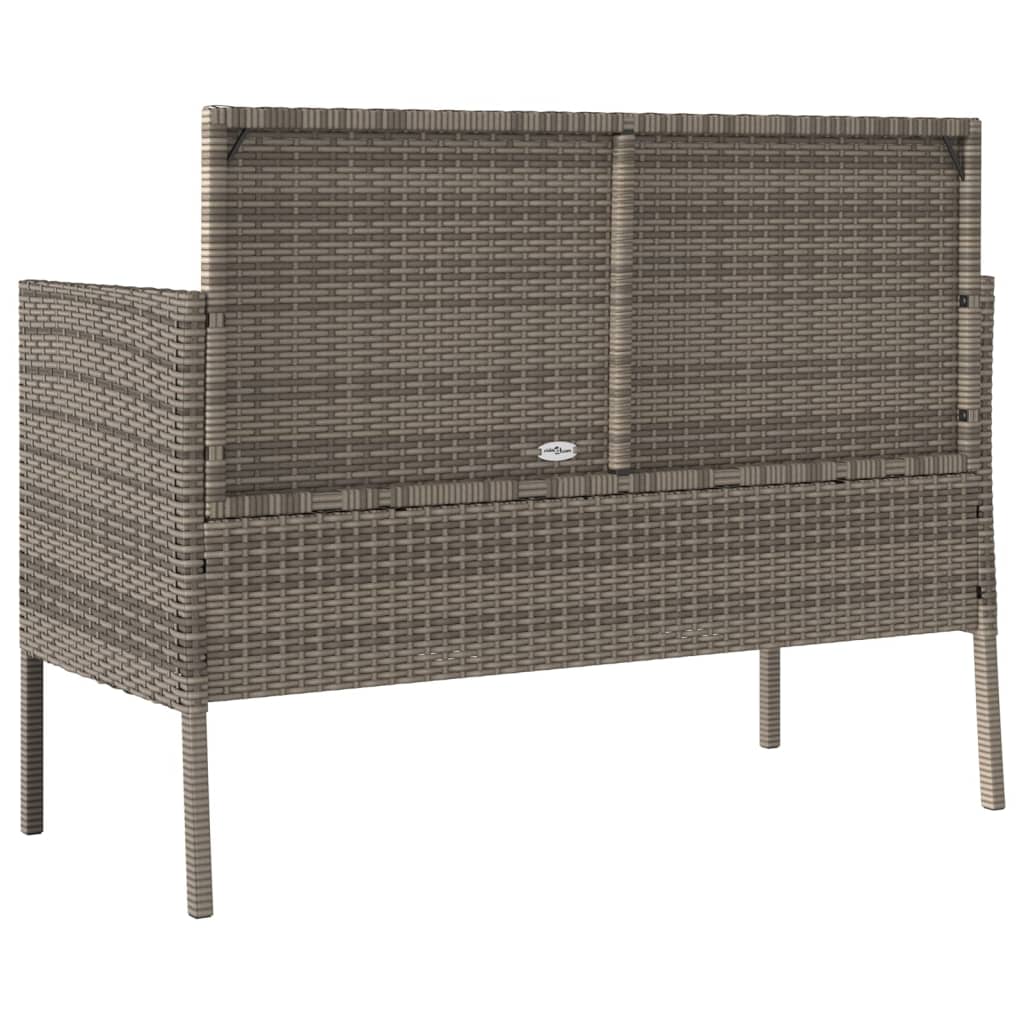 Garden Bench With Cushions Poly Rattan