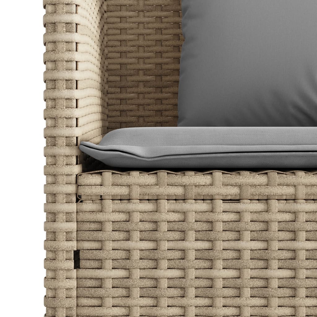 Garden Bench With Cushions Beige Poly Rattan