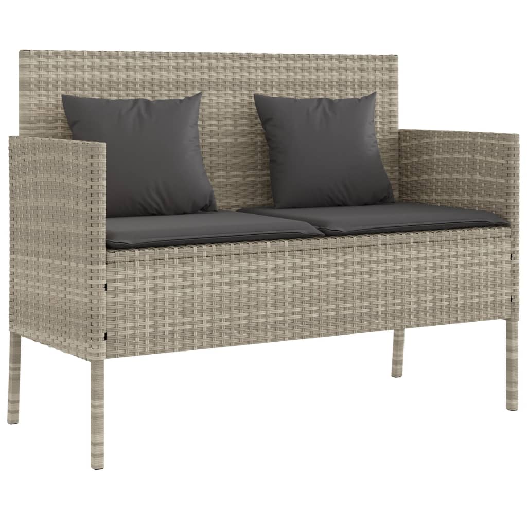 Garden Bench With Cushions Poly Rattan