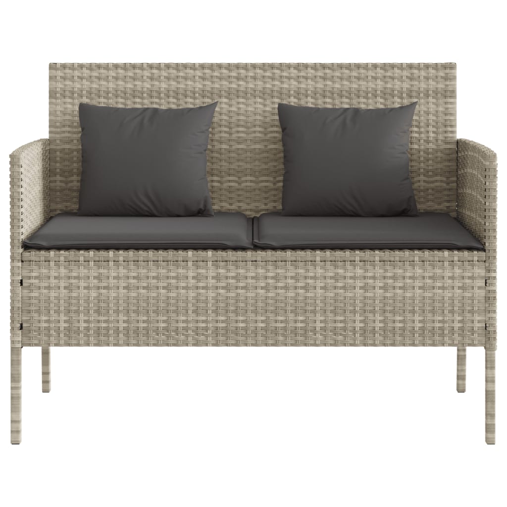 Garden Bench With Cushions Poly Rattan