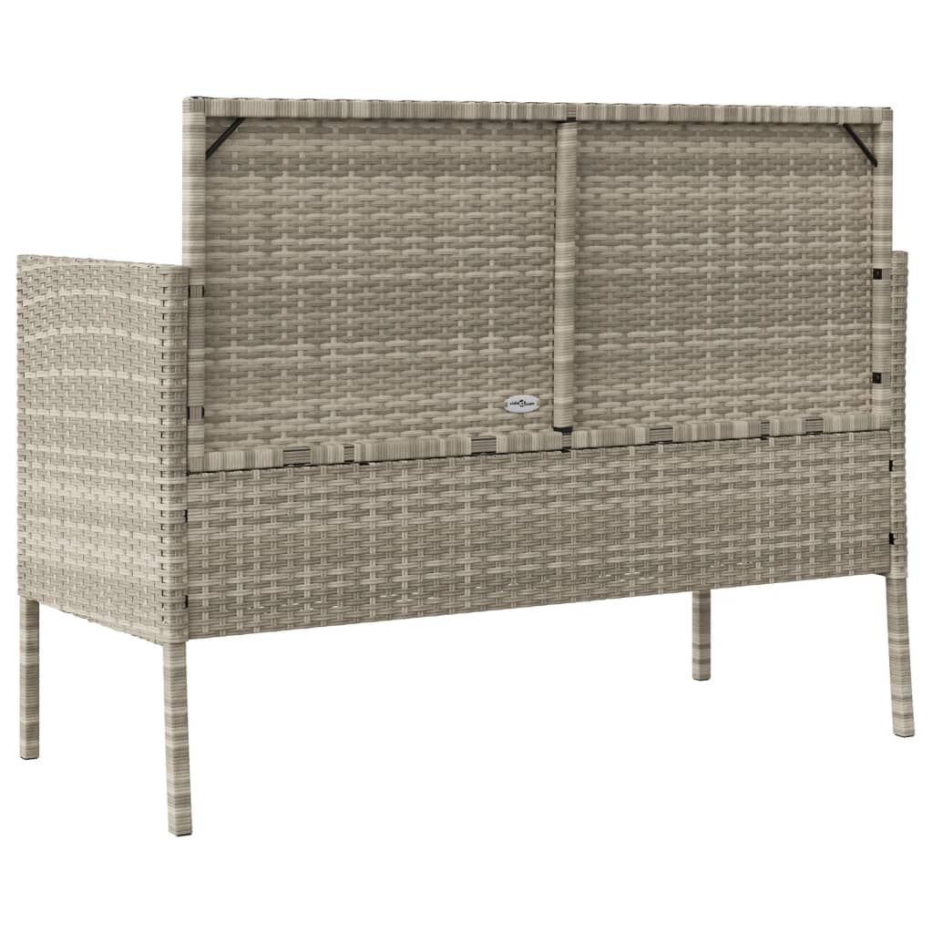 Garden Bench With Cushions Poly Rattan