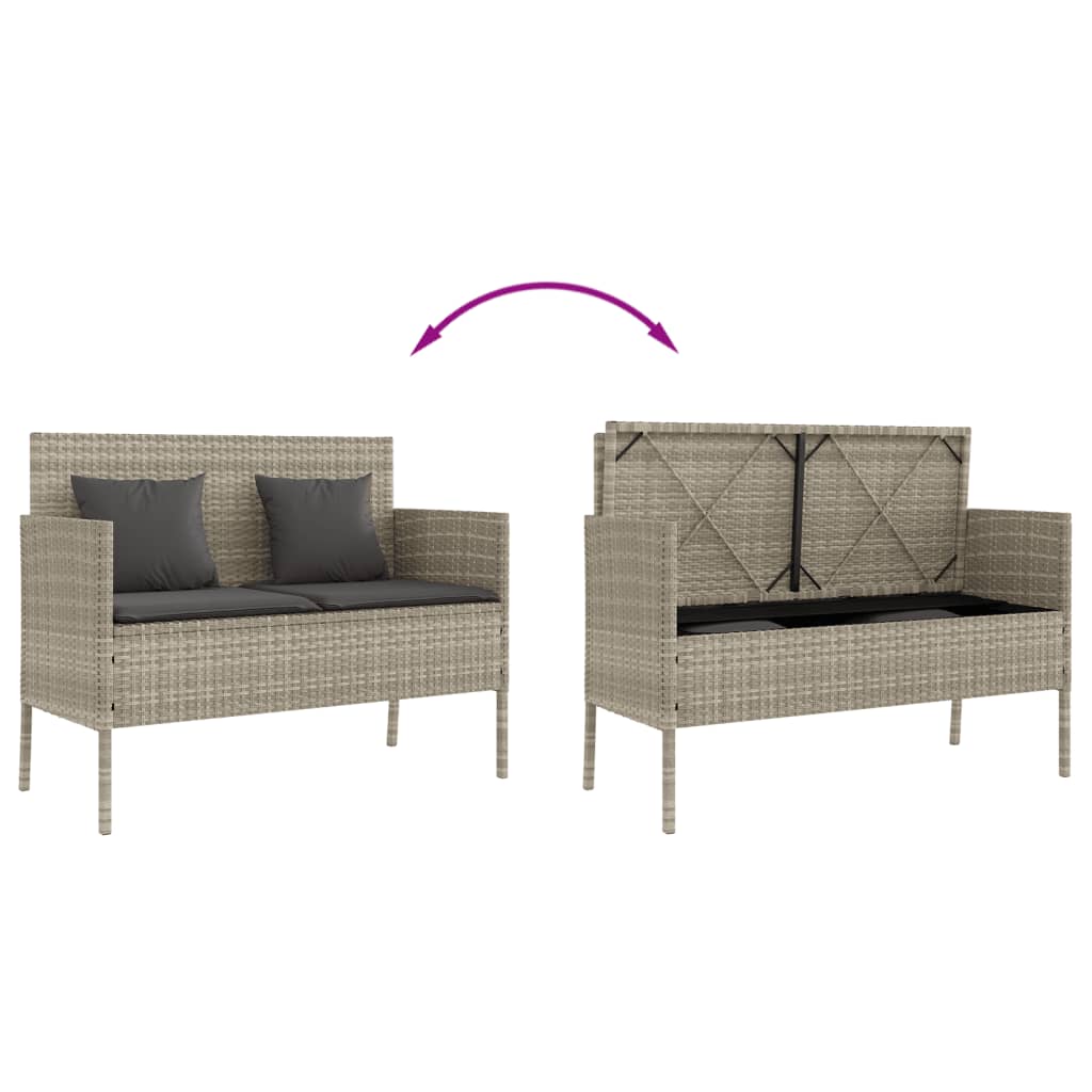 Garden Bench With Cushions Poly Rattan