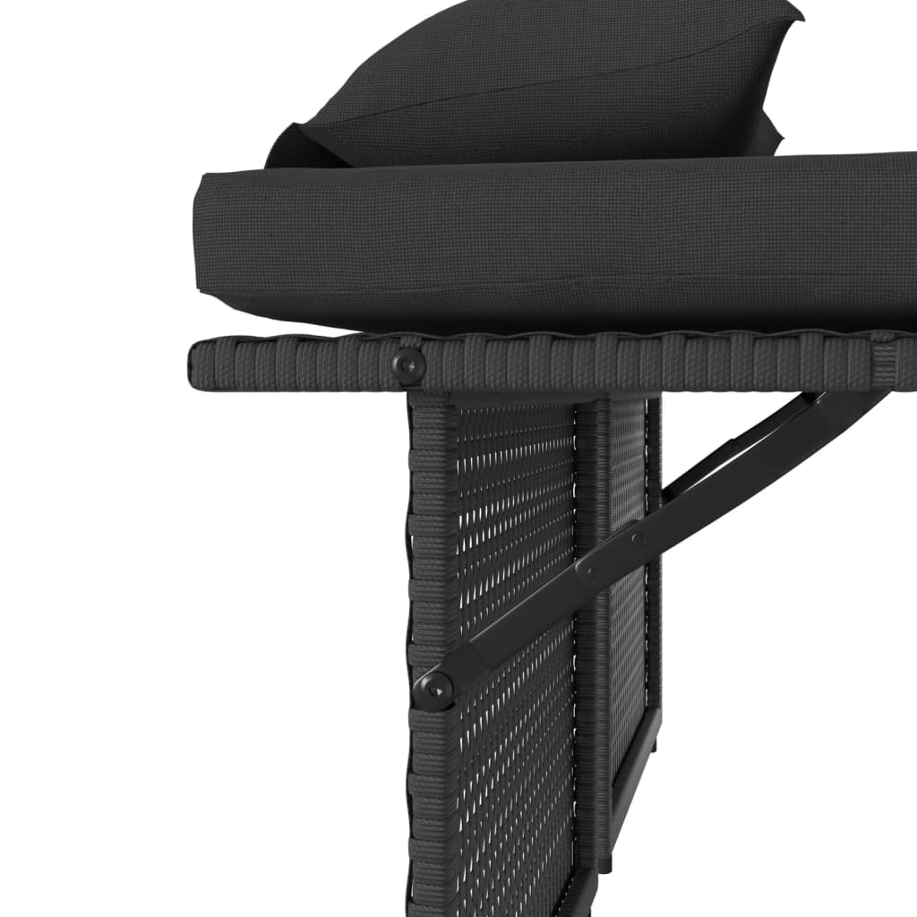 Reclining Garden Bench With Cushions Poly Rattan