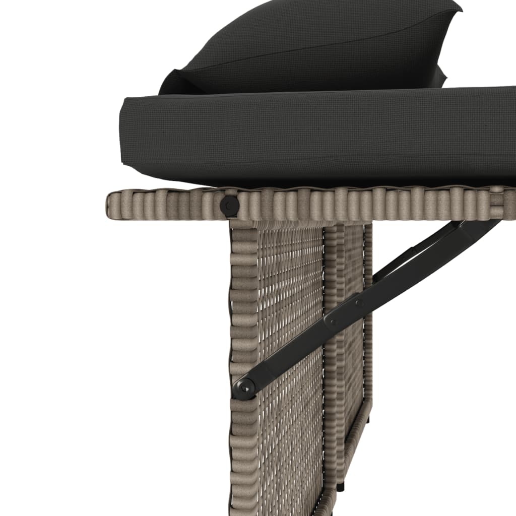Reclining Garden Bench With Cushions Poly Rattan