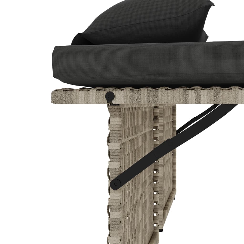 Reclining Garden Bench With Cushions Poly Rattan