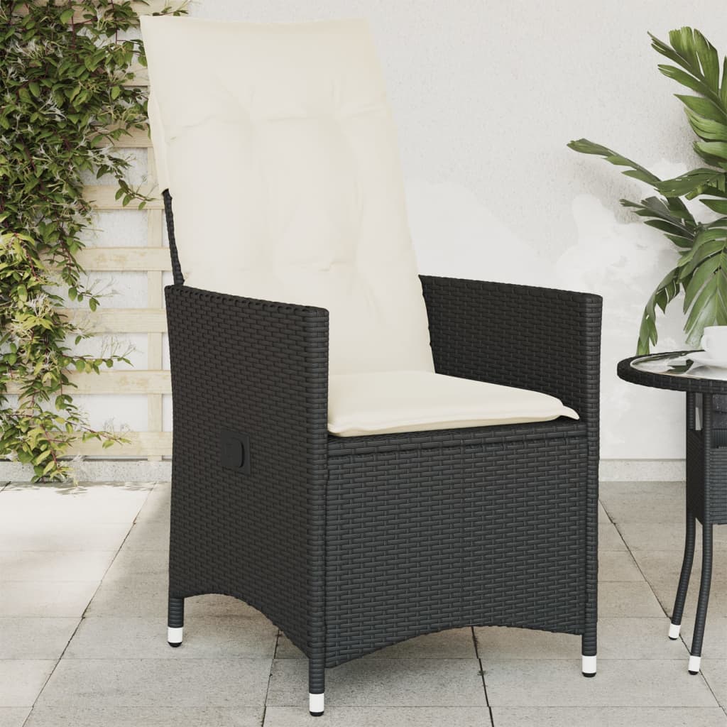 Reclining Garden Chair With Cushions Poly Rattan