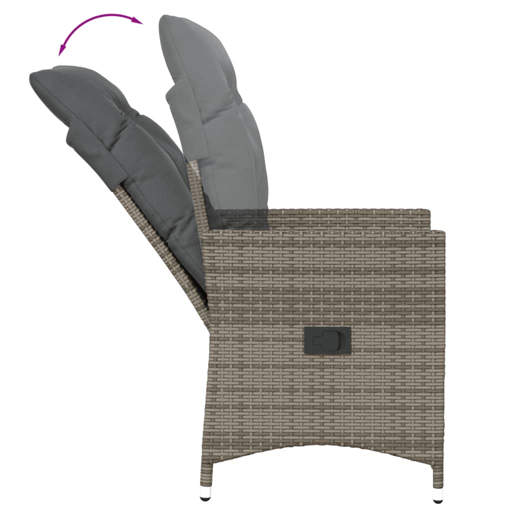 Reclining Garden Chair With Cushions Poly Rattan
