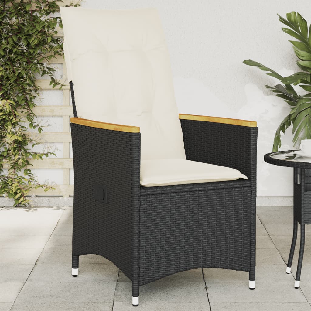 Reclining Garden Chair With Cushions Poly Rattan