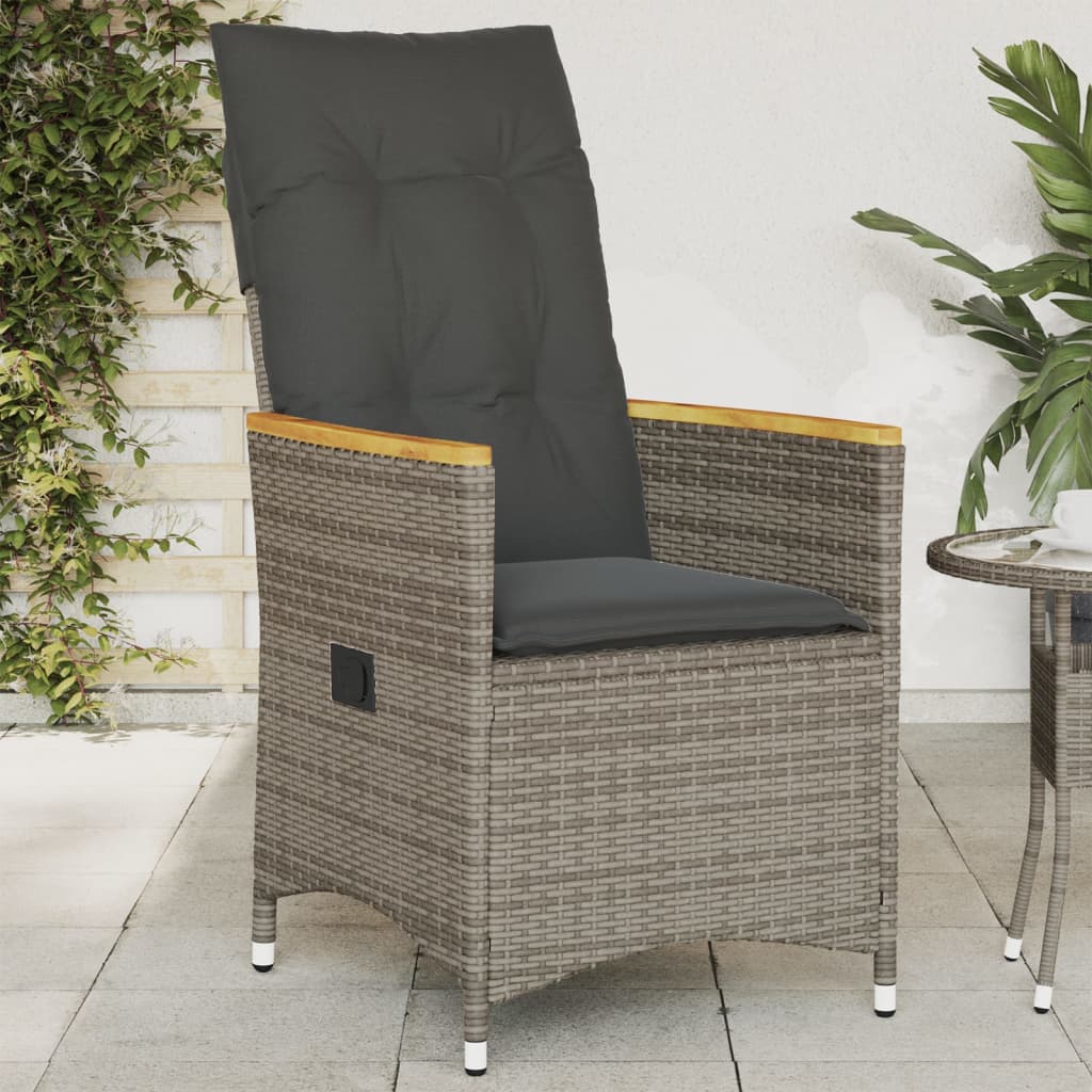 Reclining Garden Chair With Cushions Poly Rattan