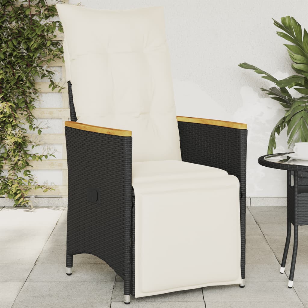 Reclining Garden Chair With Cushions Poly Rattan