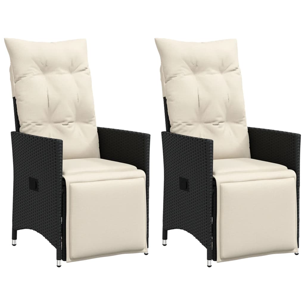Reclining Garden Chair With Cushions Poly Rattan