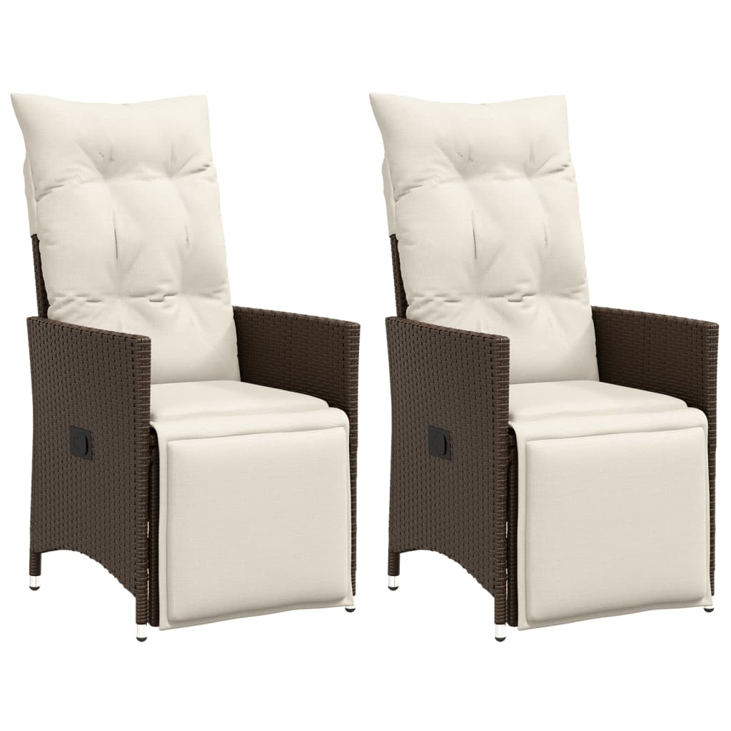 Reclining Garden Chair With Cushions Poly Rattan