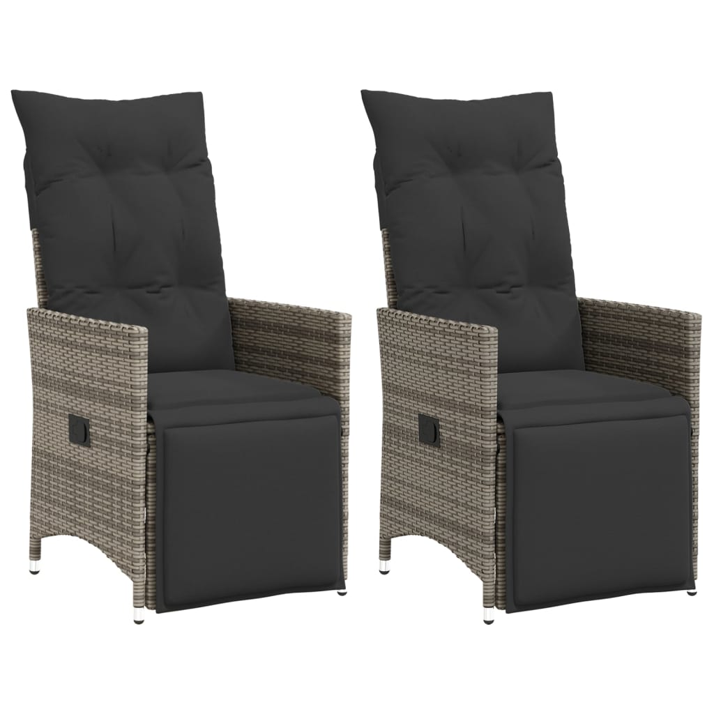 Reclining Garden Chair With Cushions Poly Rattan