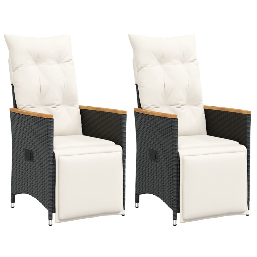 Reclining Garden Chair With Cushions Poly Rattan