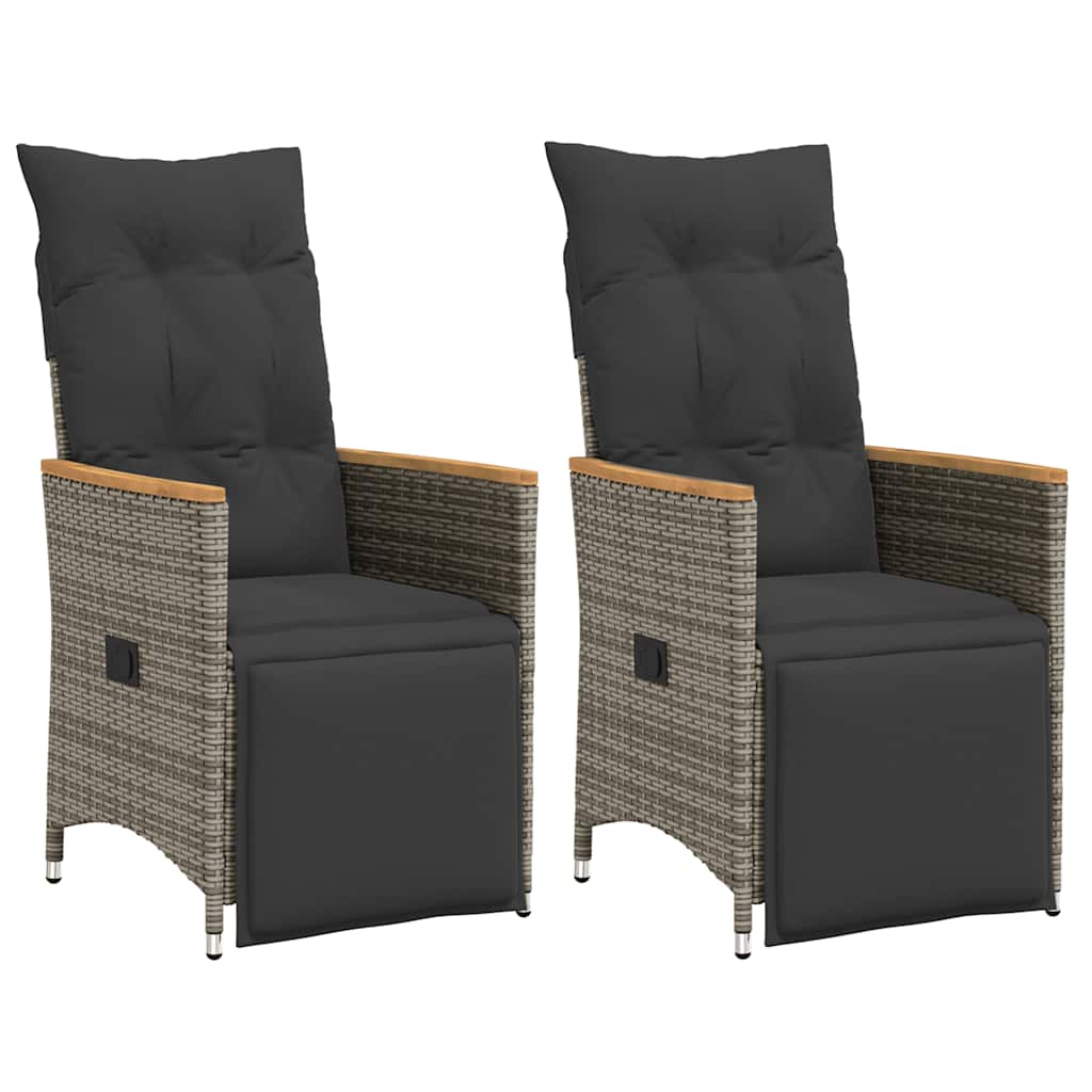 Reclining Garden Chair With Cushions Poly Rattan