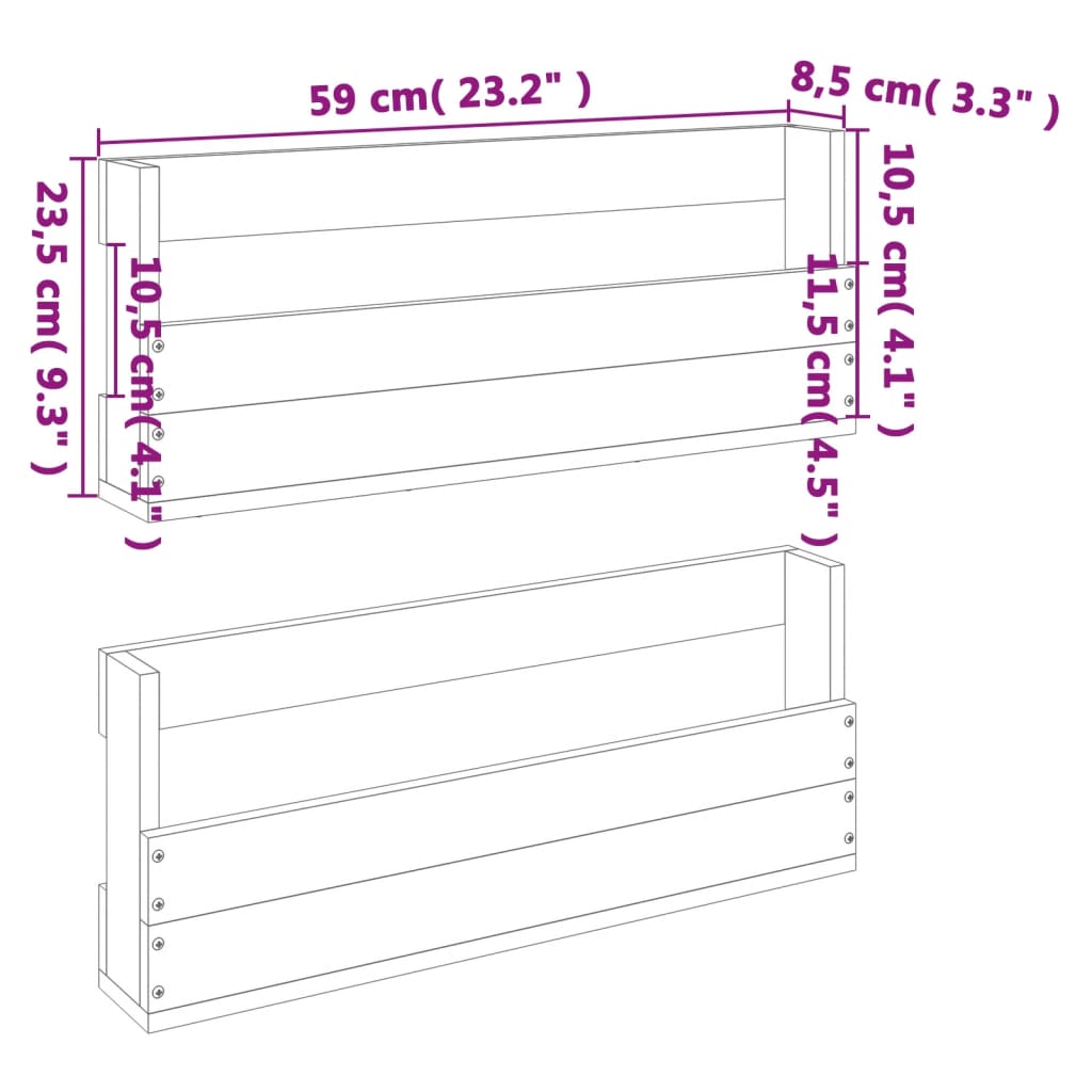 Wall-Mounted Shoe Racks 2 Pcs 59X8.5X23.5 Cm Solid Wood Pine