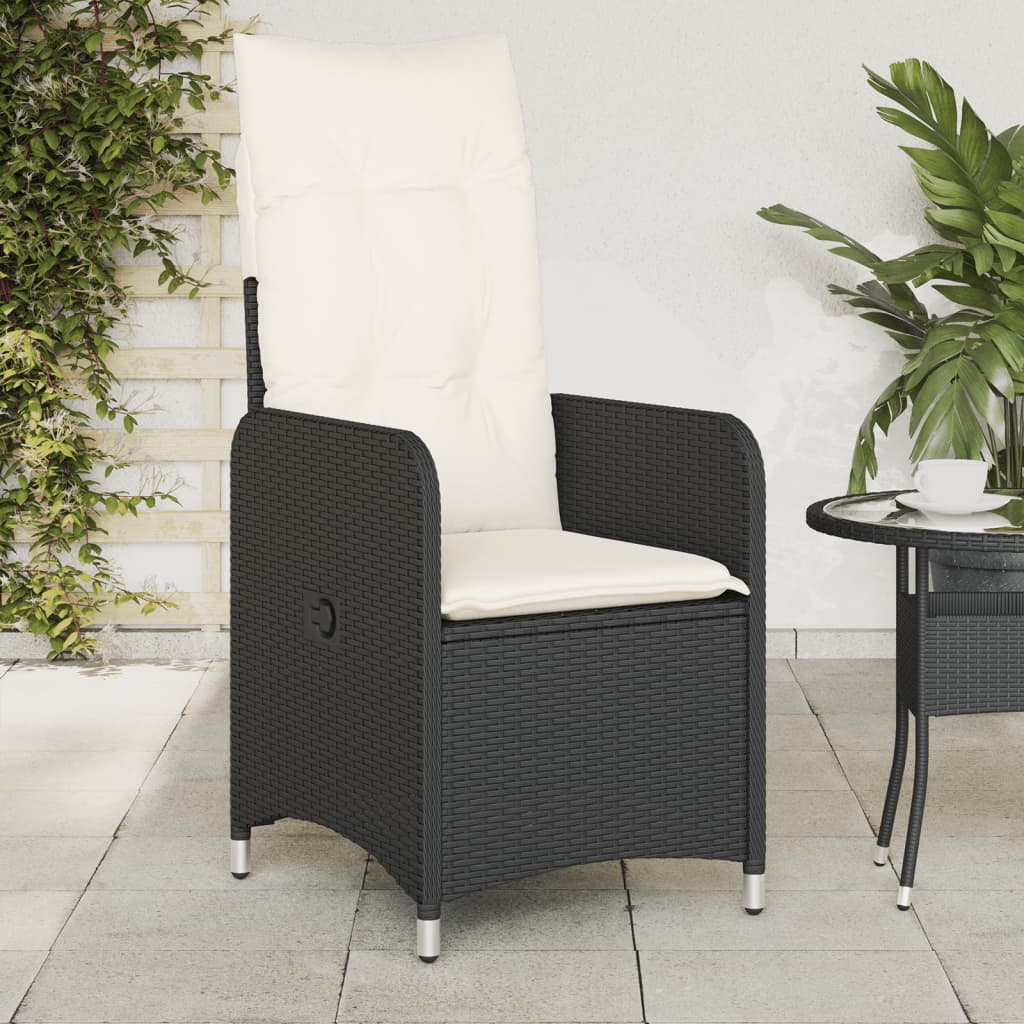 Reclining Garden Chairs 2 Pcs With Table Poly Rattan