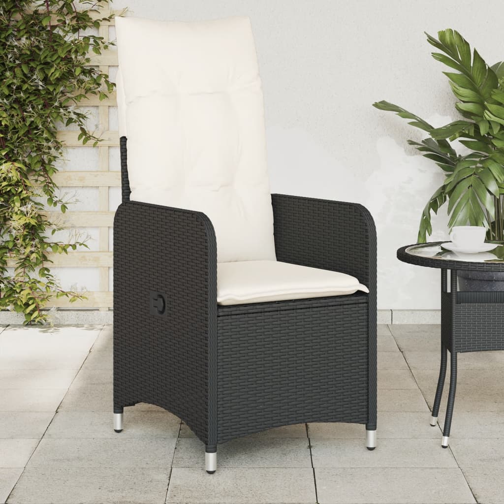 Reclining Garden Chairs 2 Pcs With Table Poly Rattan