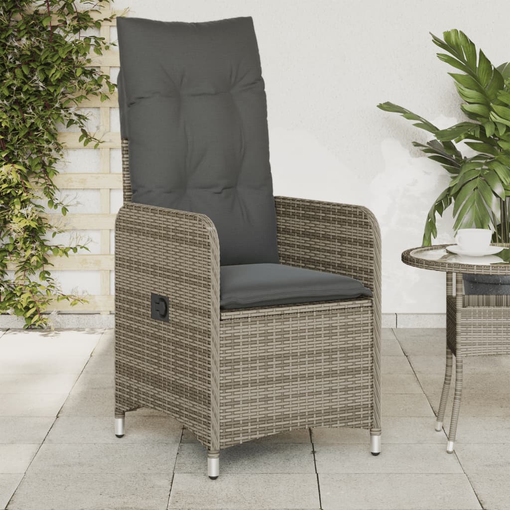 Reclining Garden Chairs 2 Pcs With Table Poly Rattan